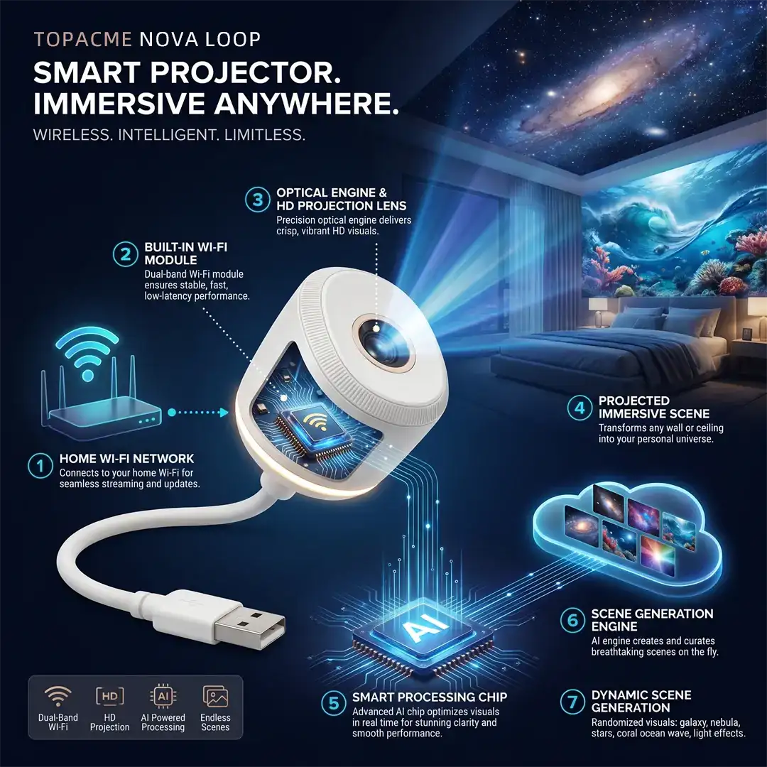 Topacme® Night Light Projector