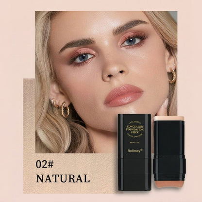 Dual-Ended Foundation & Concealer Stick with Built-in Brush