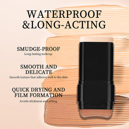 Dual-Ended Foundation & Concealer Stick with Built-in Brush
