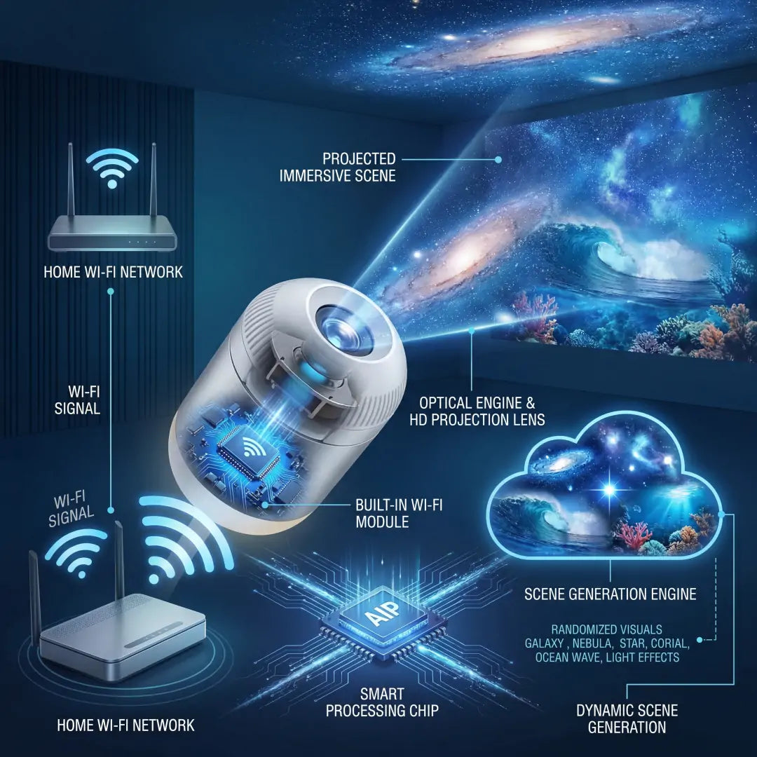Comauo® Night Light Projector - Smart Holographic Star Projector